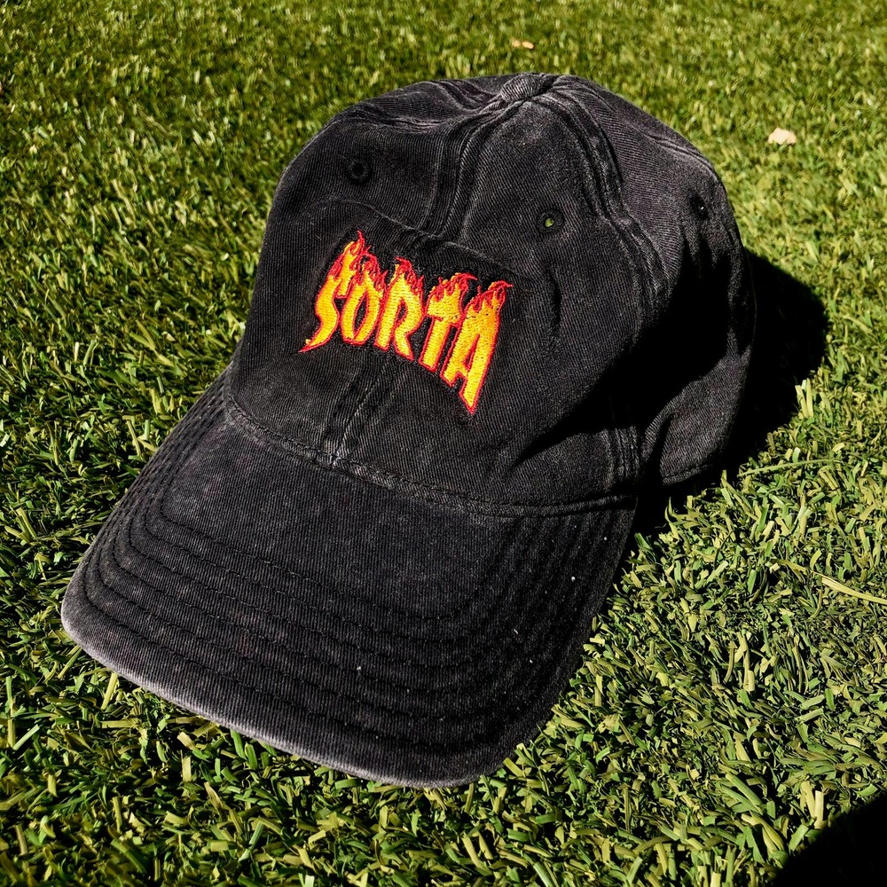Thrasher Style Denim Skater Hat Otto Flames Y2k Strapback